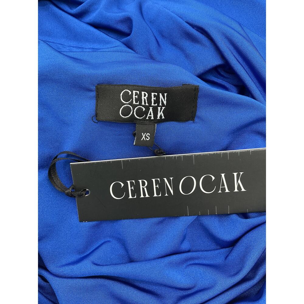 Revolve Asymmetric Electric Blue Cutout Mock Neck Top Size XS - Picture 4 of 8